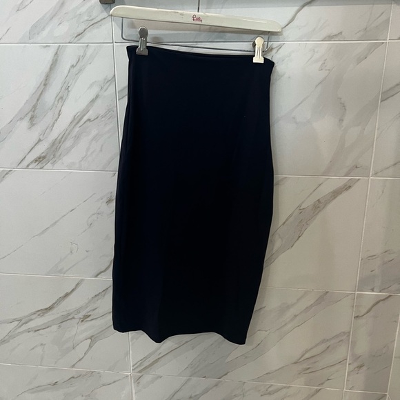 Susana Monaco Signature Stretch Knit Side Slit High Rise Midi Pencil Skirt - Picture 4 of 10